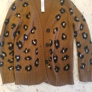 Girl leopard cheetah cardigan